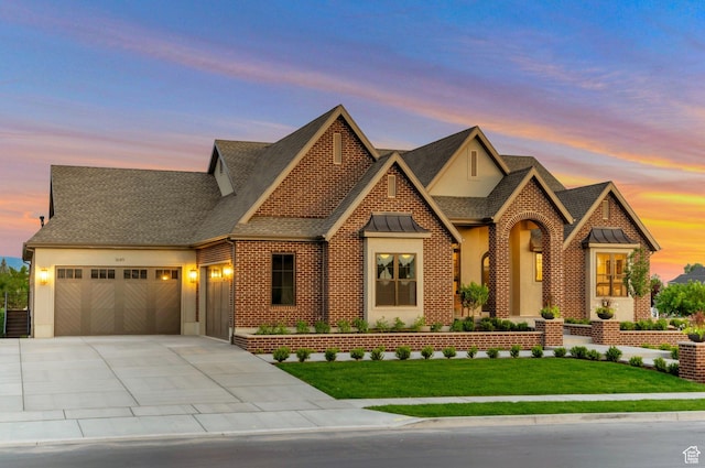 1649 W Pheasant Meadow Dr, Kaysville, UT 84037 - view of front of home featuring roof with shingles, an attached garage, a lawn, and concrete driveway