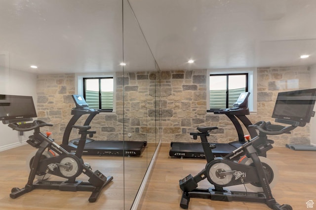 1649 W Pheasant Meadow Dr, Kaysville, UT 84037 - workout room featuring wood finished floors