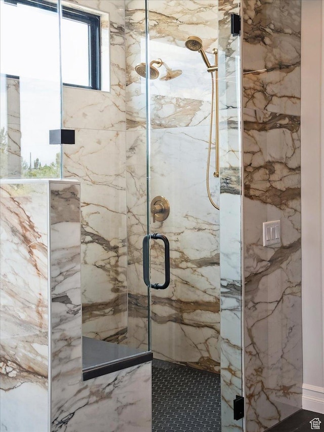 1649 W Pheasant Meadow Dr, Kaysville, UT 84037 - full bathroom featuring a marble finish shower