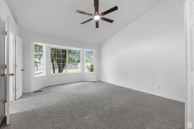 9448 S Lady Dove Ln, South Jordan, UT 84095 - spare room with a ceiling fan, carpet floors, and high vaulted ceiling