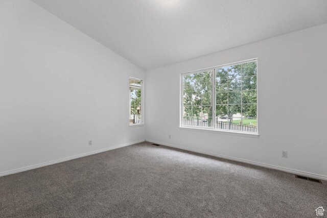 9448 S Lady Dove Ln, South Jordan, UT 84095 - empty room with lofted ceiling and carpet flooring