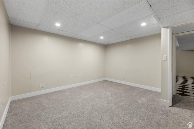 9448 S Lady Dove Ln, South Jordan, UT 84095 - finished below grade area featuring carpet flooring, recessed lighting, and a paneled ceiling