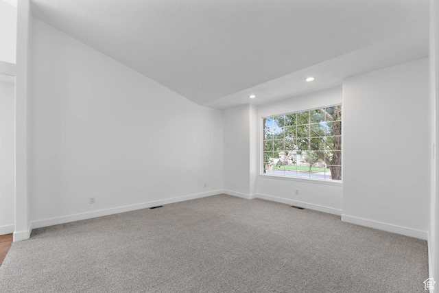9448 S Lady Dove Ln, South Jordan, UT 84095 - empty room featuring recessed lighting, carpet flooring, and vaulted ceiling