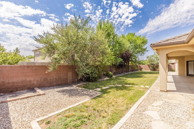 2866 E Carmine Dr, St George, UT 84790 - fenced backyard featuring a patio
