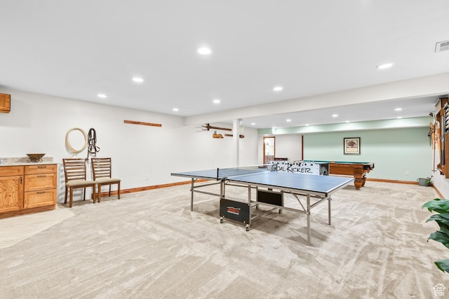 3020 Cherokee Ln, Provo, UT 84604 - game room featuring light colored carpet, recessed lighting, and billiards