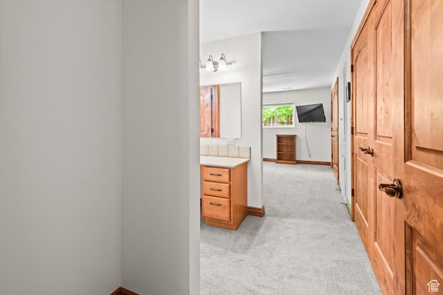 3020 Cherokee Ln, Provo, UT 84604 - corridor with light colored carpet and baseboards