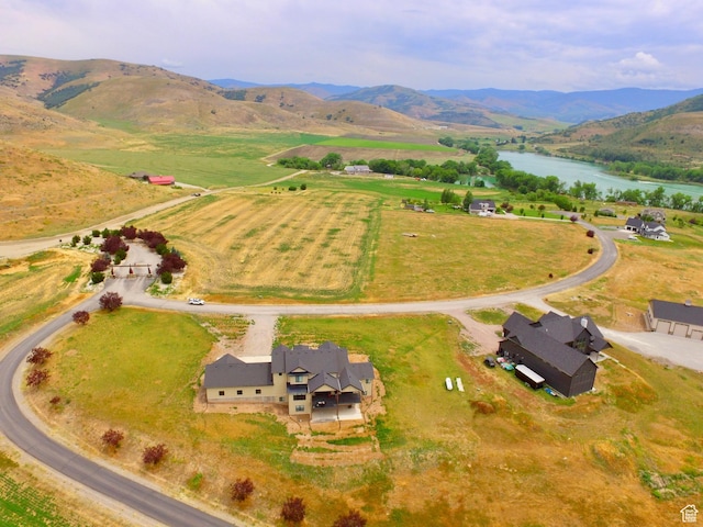2346 Lake Cir, Preston, ID 83263 - aerial overview of property's location with a water and mountain view and rural landscape