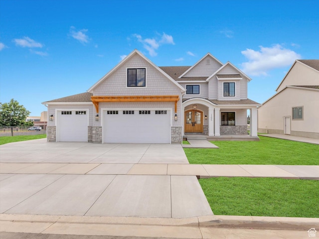 1395 N 330 E Unit 3, Orem, UT 84057 - craftsman inspired home with stone siding, driveway, a front lawn, and an attached garage