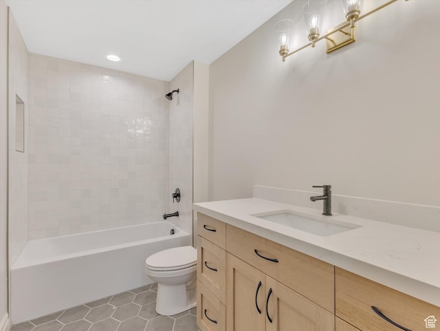 1395 N 330 E Unit 3, Orem, UT 84057 - bathroom with vanity, shower / bath combination, tile patterned flooring, and recessed lighting