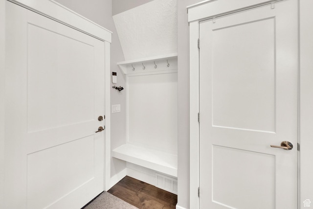 10376 S Beetdigger Blvd, Sandy, UT 84070 - mudroom featuring dark wood-type flooring and baseboards