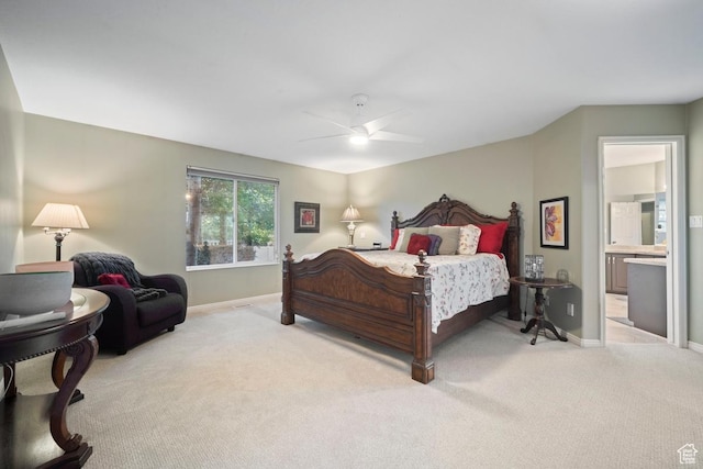 10025 Silver Streak Dr, South Jordan, UT 84095 - bedroom with carpet, connected bathroom, and a ceiling fan