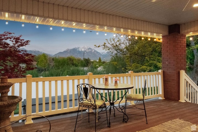 10025 Silver Streak Dr, South Jordan, UT 84095 - wooden deck featuring a mountain view