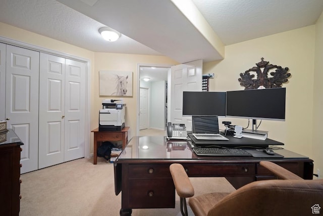 10025 Silver Streak Dr, South Jordan, UT 84095 - home office with light carpet and a textured ceiling