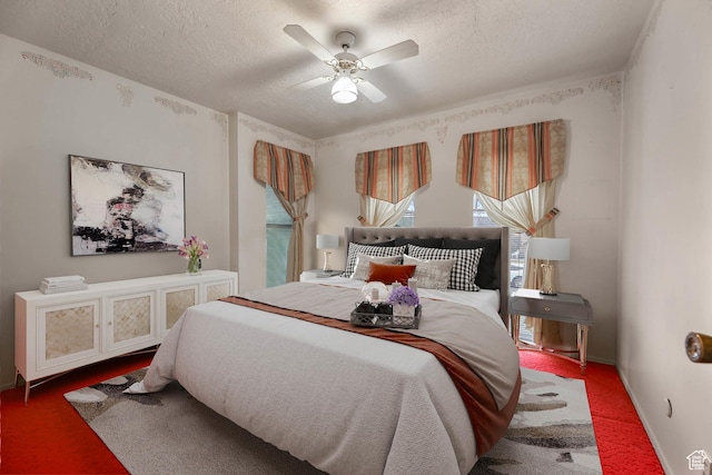 8614 S Buena Vista Dr E, Sandy, UT 84094 - bedroom with carpet flooring, a textured ceiling, and ceiling fan