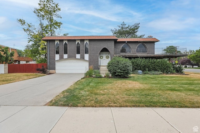 8614 S Buena Vista Dr E, Sandy, UT 84094 - view of front of property with concrete driveway, brick siding, and a garage