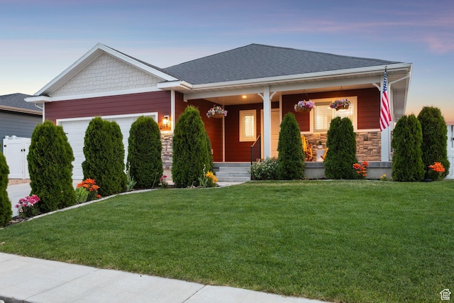 644 E 780 S, Heber City, UT 84032 - craftsman house featuring stone siding, a garage, and a yard