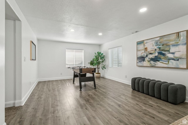644 E 780 S, Heber City, UT 84032 - office area featuring wood finished floors, a textured ceiling, and recessed lighting