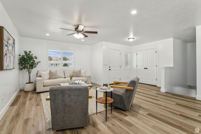 644 E 780 S, Heber City, UT 84032 - living room featuring a ceiling fan, light wood-style floors, and recessed lighting