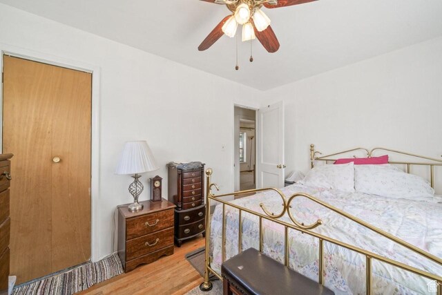 1121 Southwell St, Ogden, UT 84404 - bedroom featuring light wood-type flooring and ceiling fan