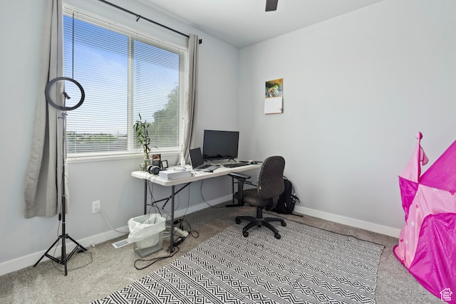 1288 Lincoln Ave, Ogden, UT 84404 - carpeted office featuring baseboards and ceiling fan