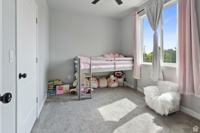 1288 Lincoln Ave, Ogden, UT 84404 - bedroom with carpet floors and a ceiling fan