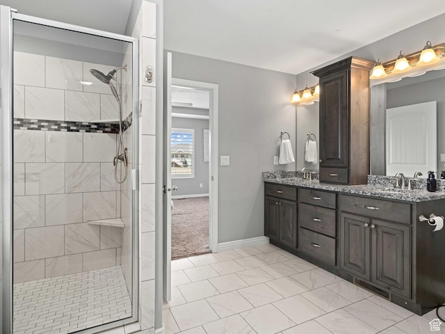 3552 S 5250 W Unit 13, Hooper, UT 84315 - bathroom featuring double vanity and a shower stall