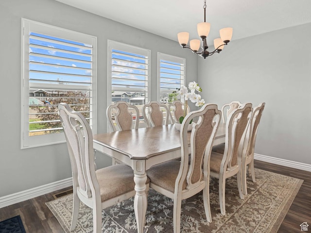 3552 S 5250 W Unit 13, Hooper, UT 84315 - dining space with a chandelier and dark wood-type flooring