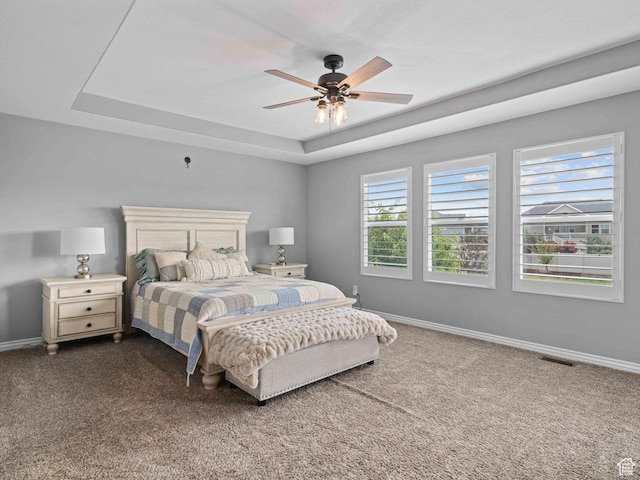 3552 S 5250 W Unit 13, Hooper, UT 84315 - bedroom with dark carpet, a raised ceiling, and ceiling fan
