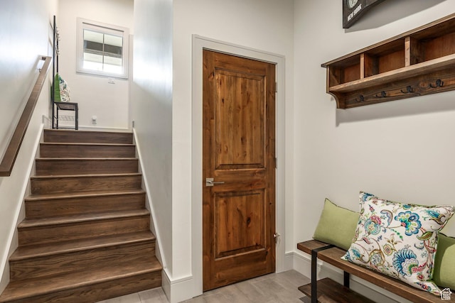 538 W Heritage Way, Heber City, UT 84032 - staircase with wood finished floors and baseboards