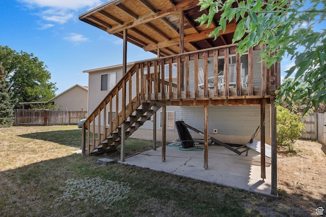 6446 S 4160 W, Taylorsville, UT 84129 - fenced backyard featuring a patio, stairway, and a wooden deck