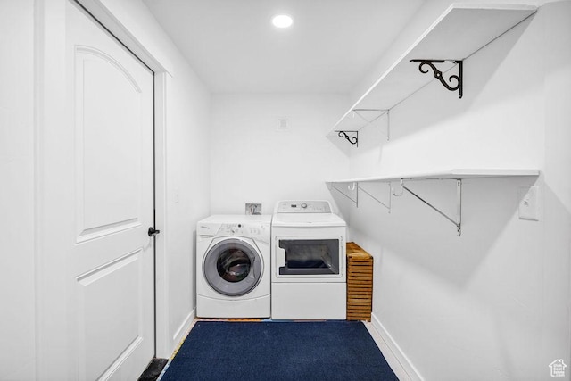 496 S 1600 E, Hyrum, UT 84319 - washroom featuring washing machine and clothes dryer and recessed lighting