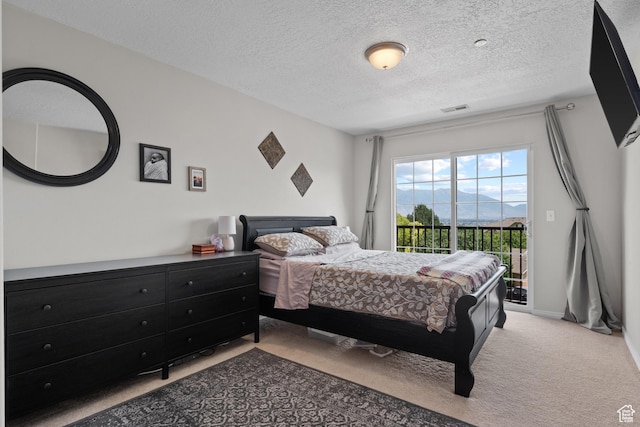 141 W Suncrest Ln, Saratoga Springs, UT 84045 - carpeted bedroom with access to outside and a textured ceiling