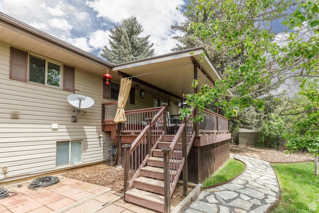 3250 N River Dr, Eden, UT 84310 - view of exterior entry featuring a deck