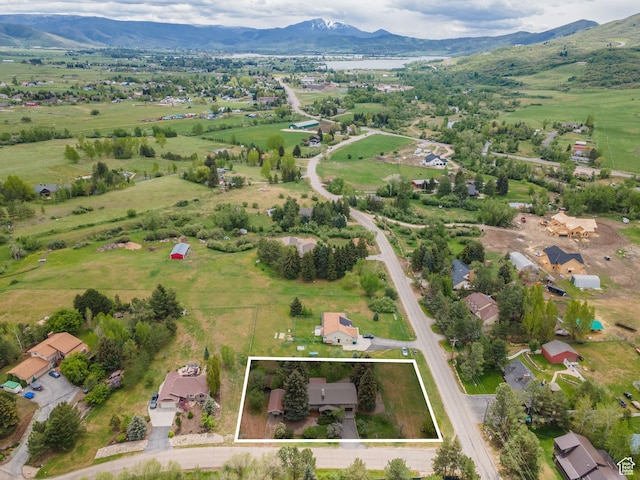 3250 N River Dr, Eden, UT 84310 - aerial view of property's location with property boundaries highlighted, mountains, and rural landscape