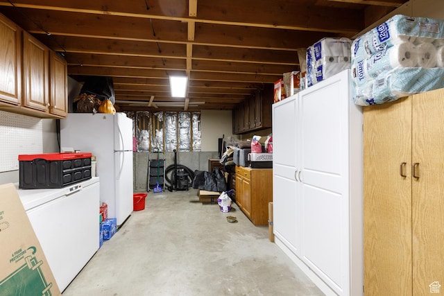 3250 N River Dr, Eden, UT 84310 - finished basement featuring fridge and freestanding refrigerator
