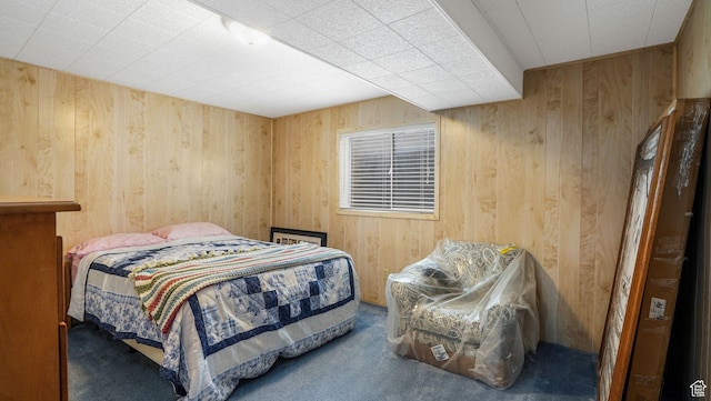 7488 S Blackfriar Cir, West Jordan, UT 84084 - bedroom featuring wood walls and carpet