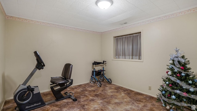 7488 S Blackfriar Cir, West Jordan, UT 84084 - exercise room with carpet and crown molding