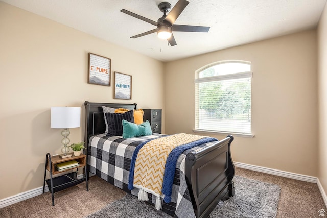 9768 N 5520 W, Highland, UT 84003 - carpeted bedroom featuring baseboards and ceiling fan