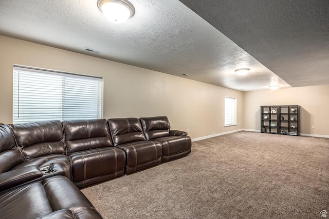 9768 N 5520 W, Highland, UT 84003 - living area featuring a textured ceiling and carpet flooring