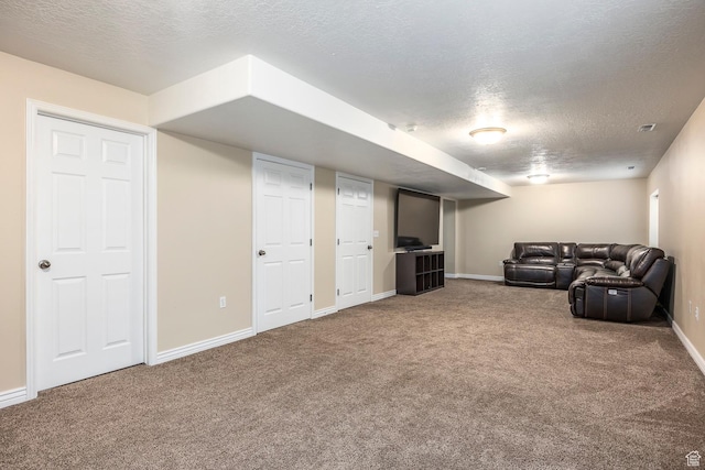9768 N 5520 W, Highland, UT 84003 - living area featuring a textured ceiling and carpet