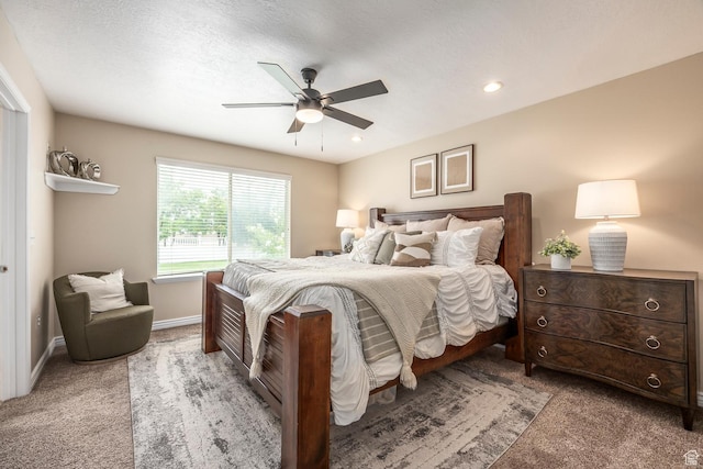 9768 N 5520 W, Highland, UT 84003 - bedroom with carpet flooring, ceiling fan, and recessed lighting