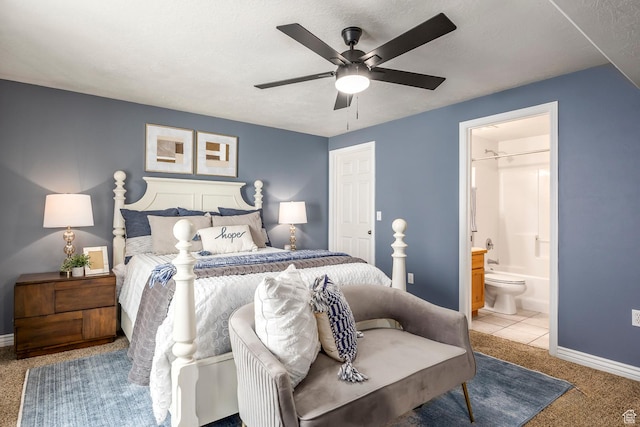 9768 N 5520 W, Highland, UT 84003 - bedroom with carpet flooring, connected bathroom, and ceiling fan