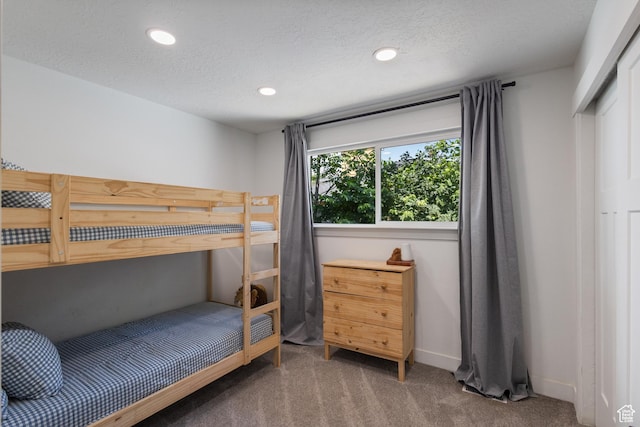 9499 S 220 E, Sandy, UT 84070 - bedroom featuring carpet, recessed lighting, and a textured ceiling