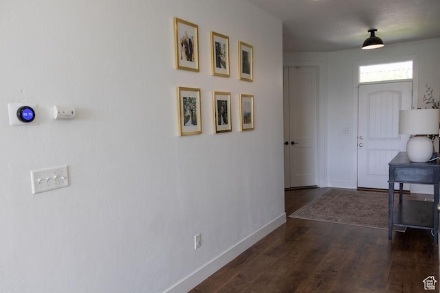 4373 N Foxtrail Dr, Lehi, UT 84043 - hall featuring dark wood-style flooring and baseboards