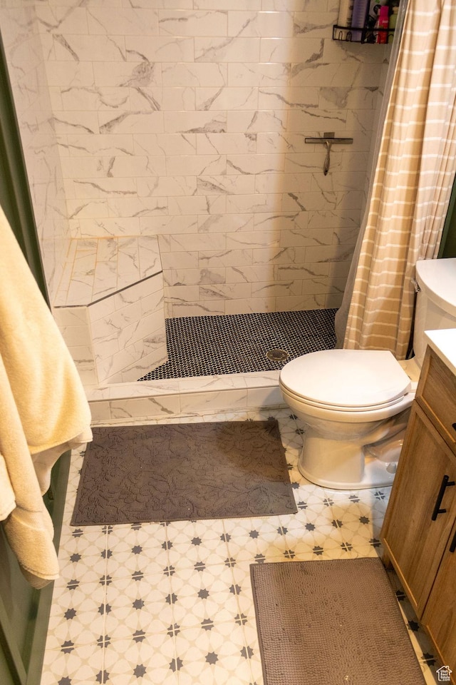 4373 N Foxtrail Dr, Lehi, UT 84043 - full bathroom featuring a shower stall, vanity, and tile patterned floors