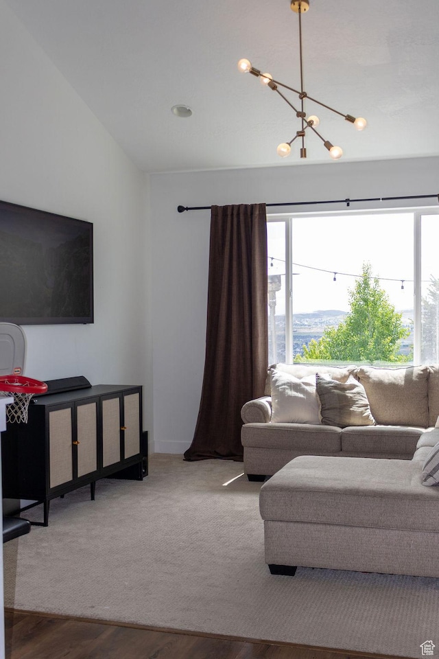 4373 N Foxtrail Dr, Lehi, UT 84043 - living area with a chandelier and wood finished floors
