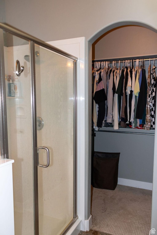4373 N Foxtrail Dr, Lehi, UT 84043 - bathroom featuring a shower stall and a walk in closet