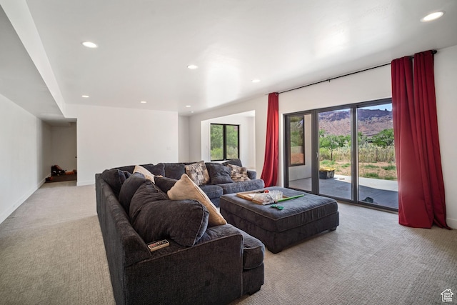 3317 S Watchman Trl, Moab, UT 84532 - living room with carpet floors and recessed lighting