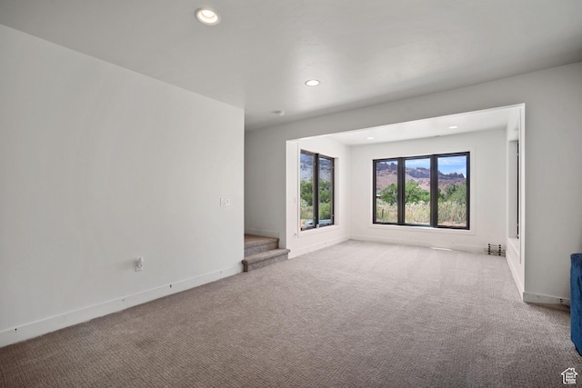 3317 S Watchman Trl, Moab, UT 84532 - carpeted spare room featuring stairway and recessed lighting