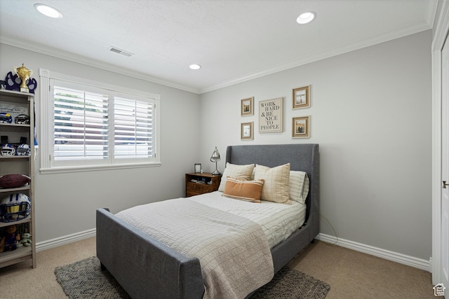 5040 S 1450 E, Ogden, UT 84403 - bedroom featuring carpet floors, ornamental molding, and recessed lighting
